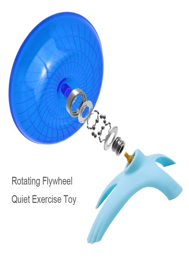 Litewood Small Hamster Wheel Hermit Crab Wheel Small Animal Flying Saucer Spinner Silent Running Exercise Toy Cage Tank Accessory for Dwarf Hamster Gerbil Mouse Rat Mice Hermit Crab (Blue) - Image 3